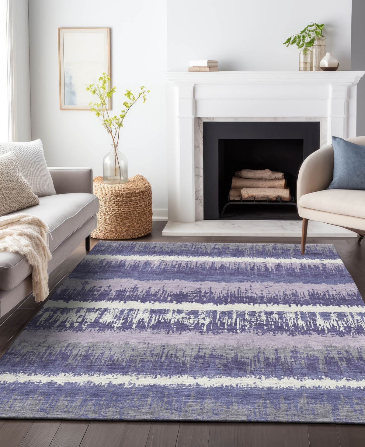 Addison Chantille Machine Washable Acn1013 8'x10' Area Rug In Purple