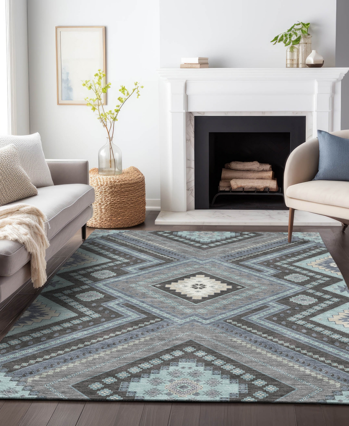 Addison Chantille Machine Washable Acn1010 8'x10' Area Rug In Charcoal