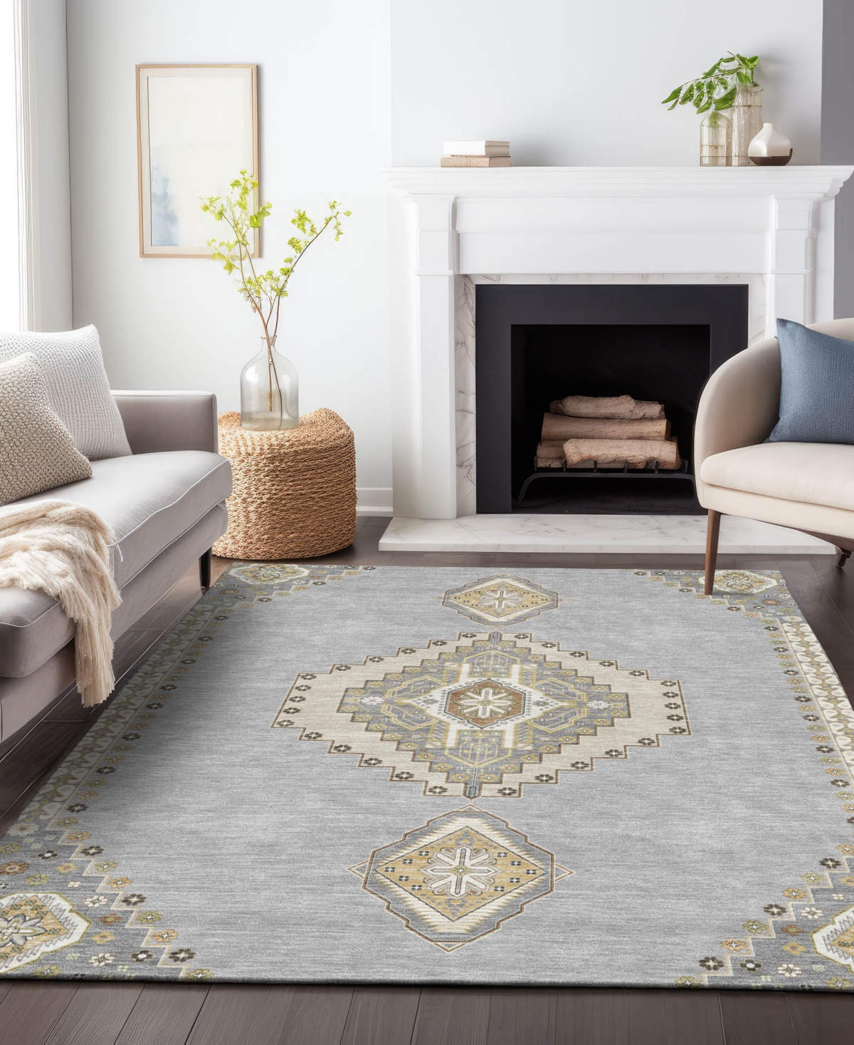 Addison Chantille Machine Washable Acn1014 8'x10' Area Rug In Gray