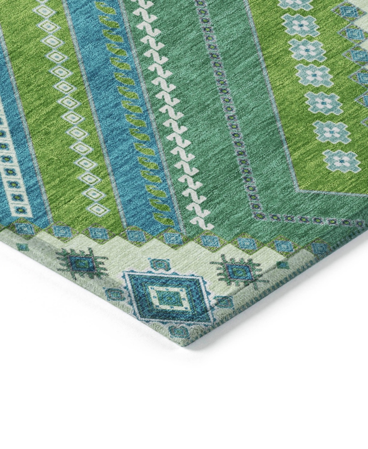 Addison Chantille Machine Washable Acn1010 5'x7'6" Area Rug In Lime