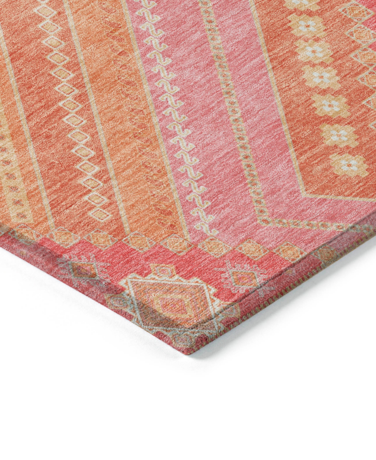 Addison Chantille Machine Washable Acn1010 3'x5' Area Rug In Coral