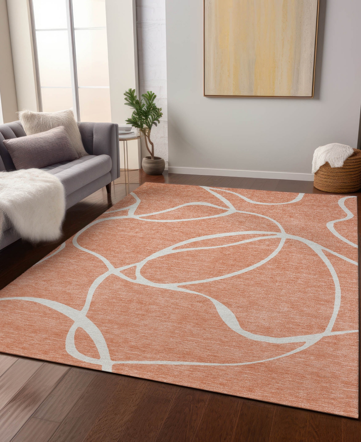 Shop Addison Chantille Machine Washable Acn999 2'6"x3'10" Area Rug In Salmon