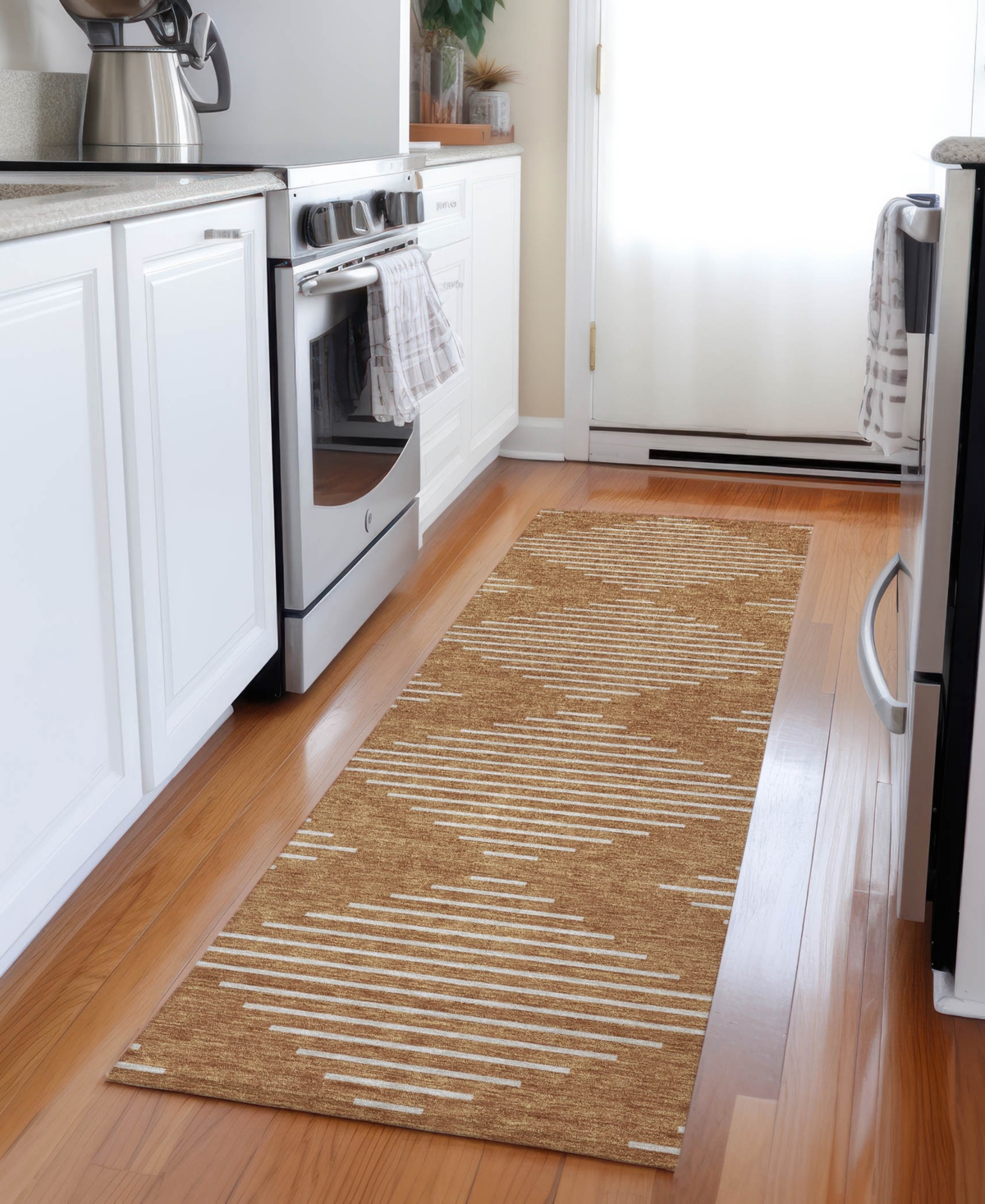 Addison Chantille Machine Washable Acn1016 2'3"x7'6" Runner Area Rug In Paprika