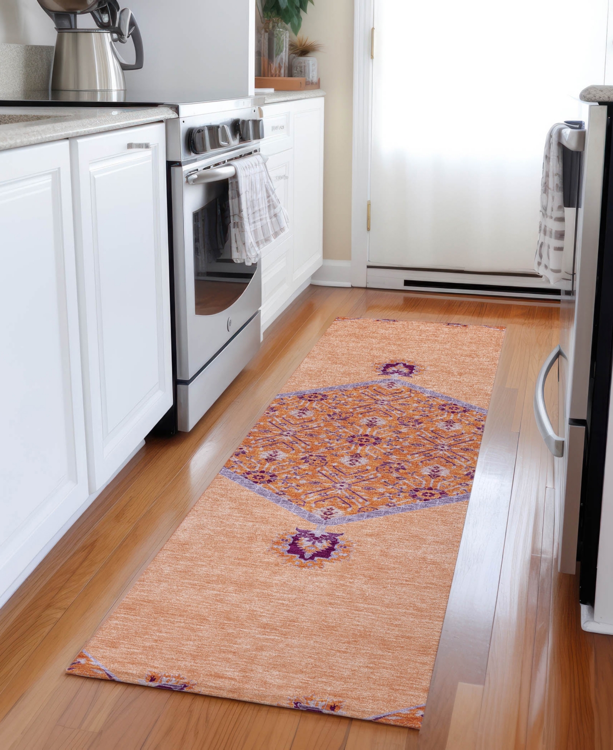 Addison Chantille Machine Washable Acn1011 2'3"x7'6" Runner Area Rug In Peach