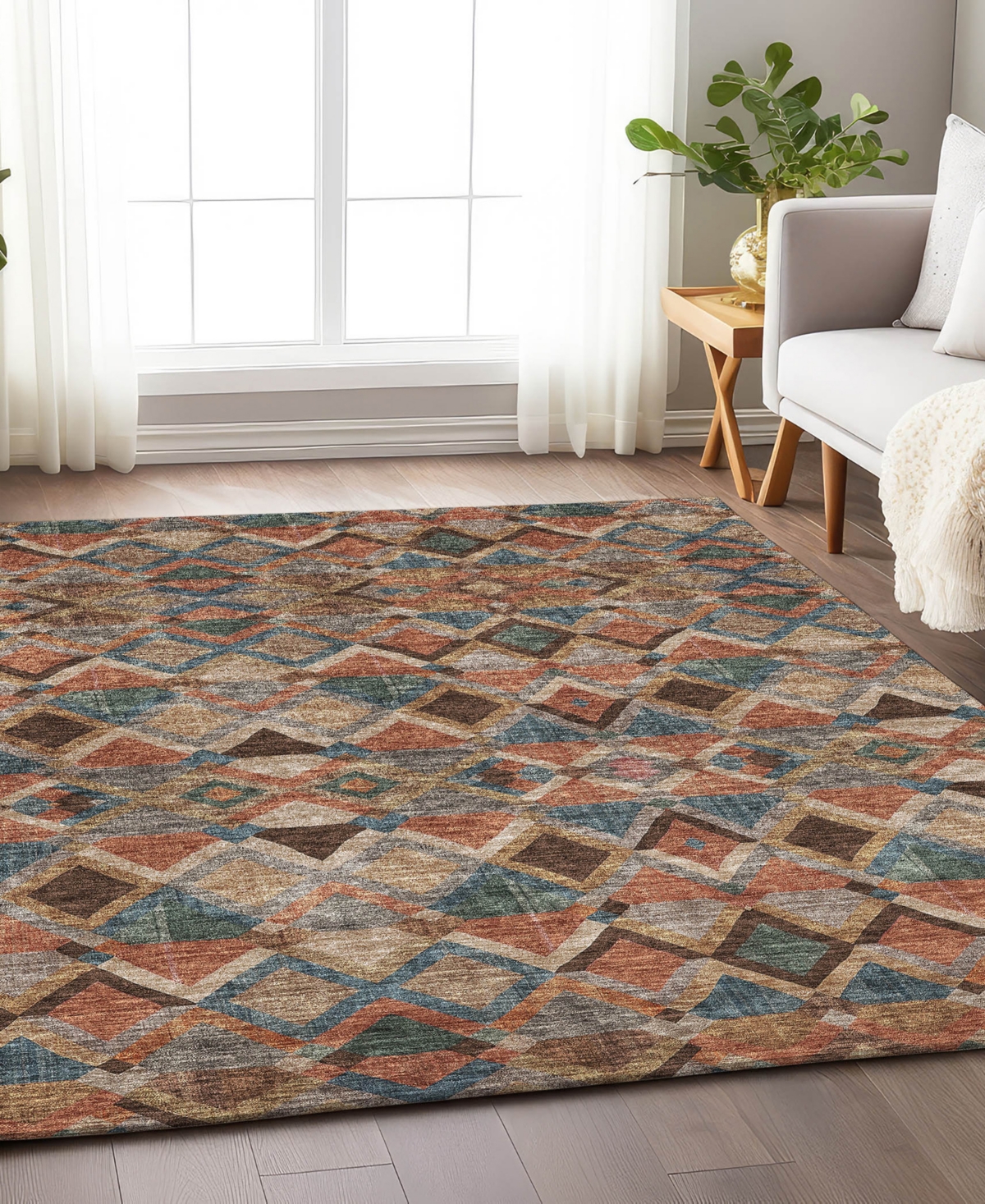 Addison Chantille Machine Washable Acn1080 9'x12' Area Rug In Brown