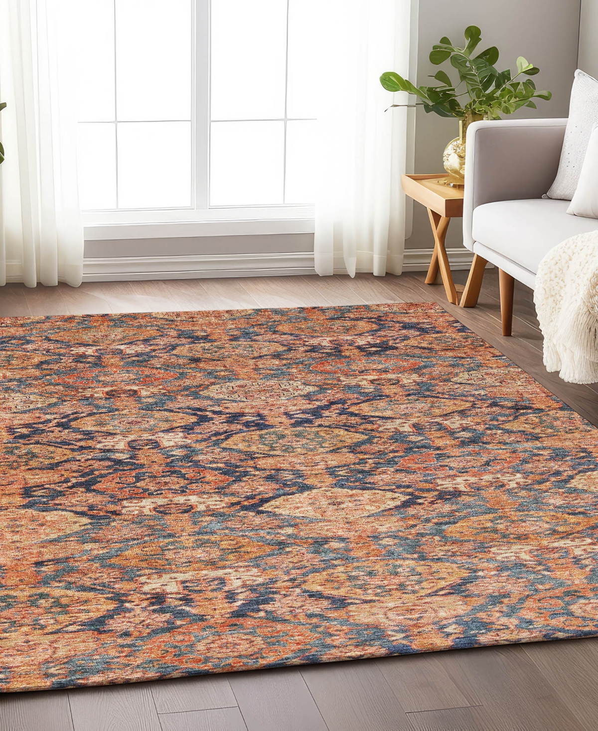 Addison Chantille Machine Washable Acn1084 8'x10' Area Rug In Terracotta