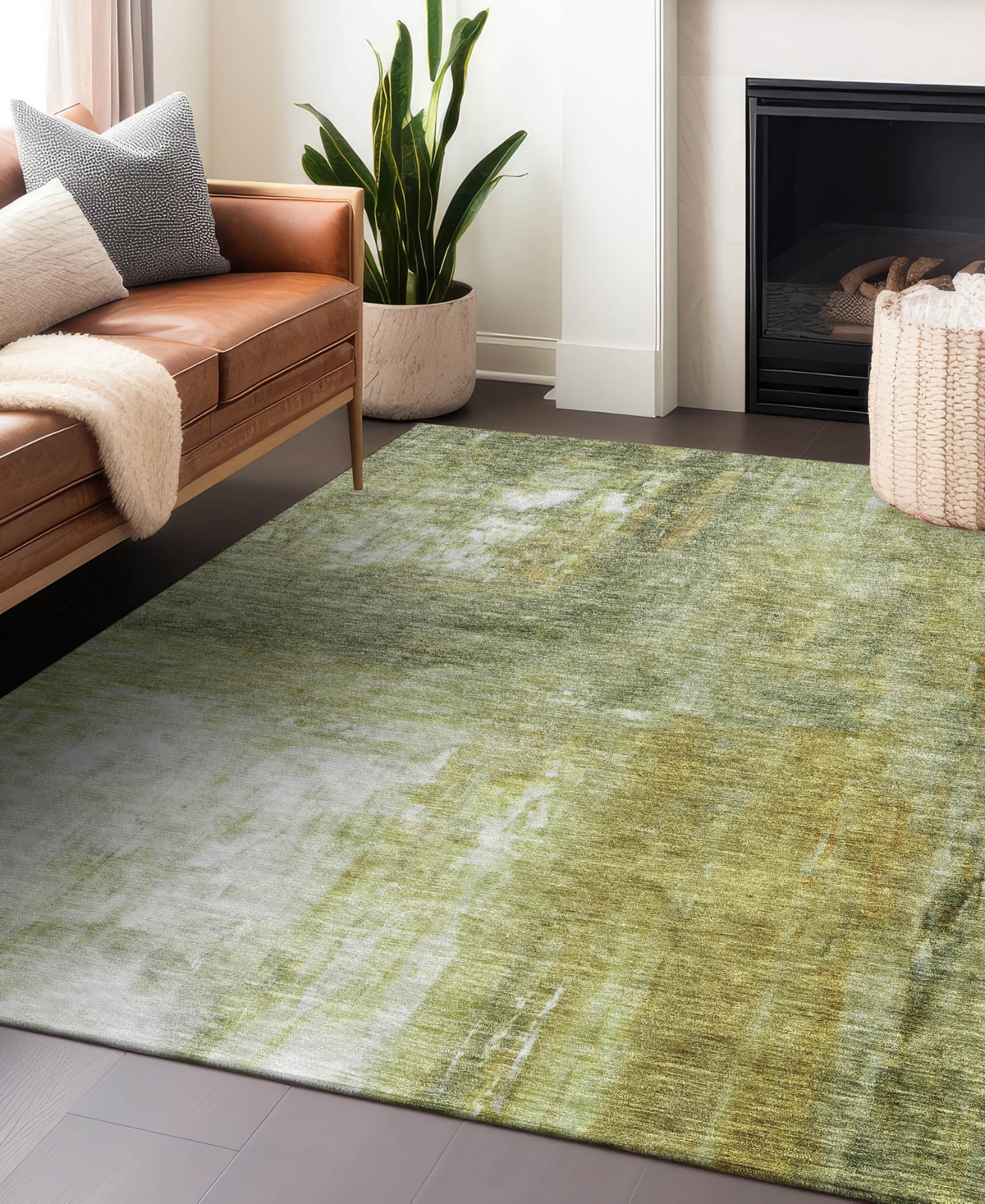 Addison Chantille Machine Washable Acn1095 5'x7'6" Area Rug In Sage