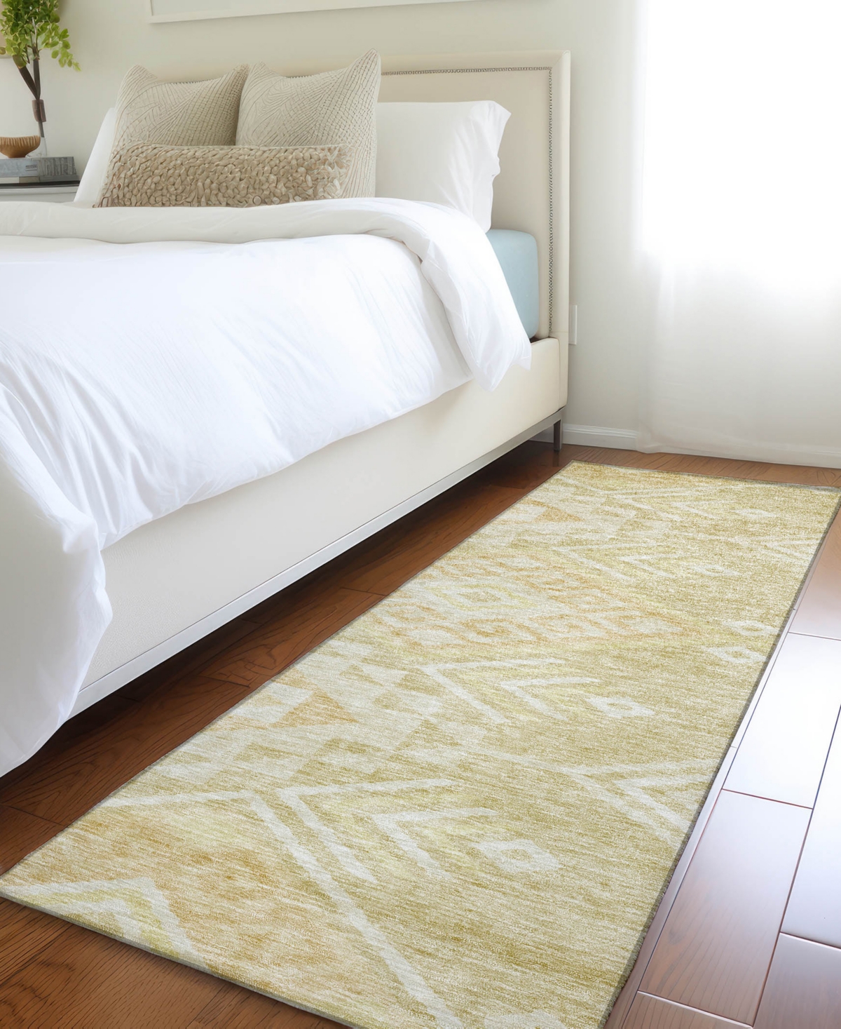 Addison Chantille Machine Washable Acn1091 2'3"x7'6" Runner Area Rug In Tan
