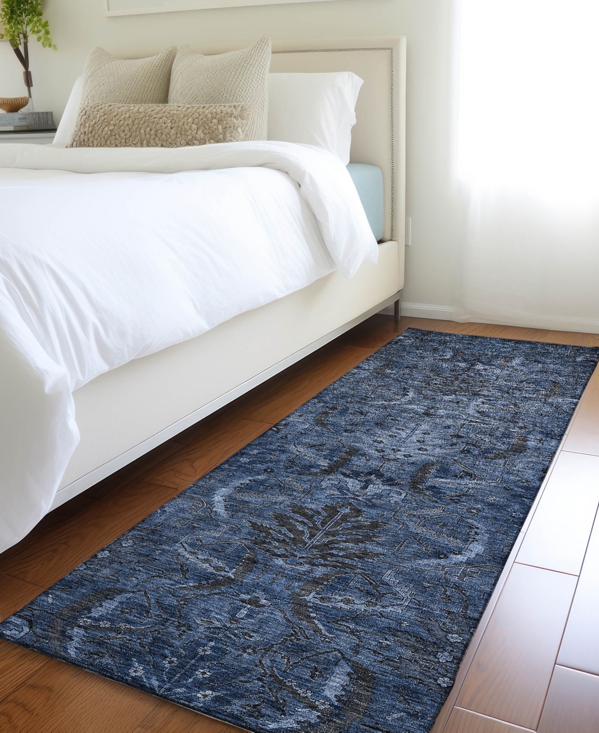 Addison Chantille Machine Washable Acn1082 2'3"x7'6" Runner Area Rug In Navy