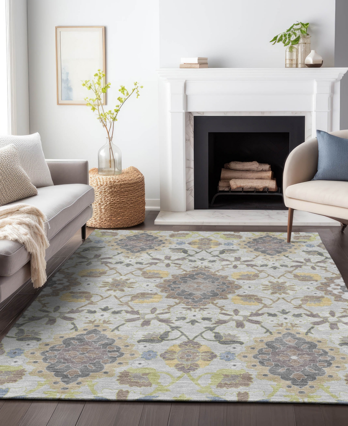 Addison Chantille Machine Washable Acn1002 9'x12' Area Rug In Gray