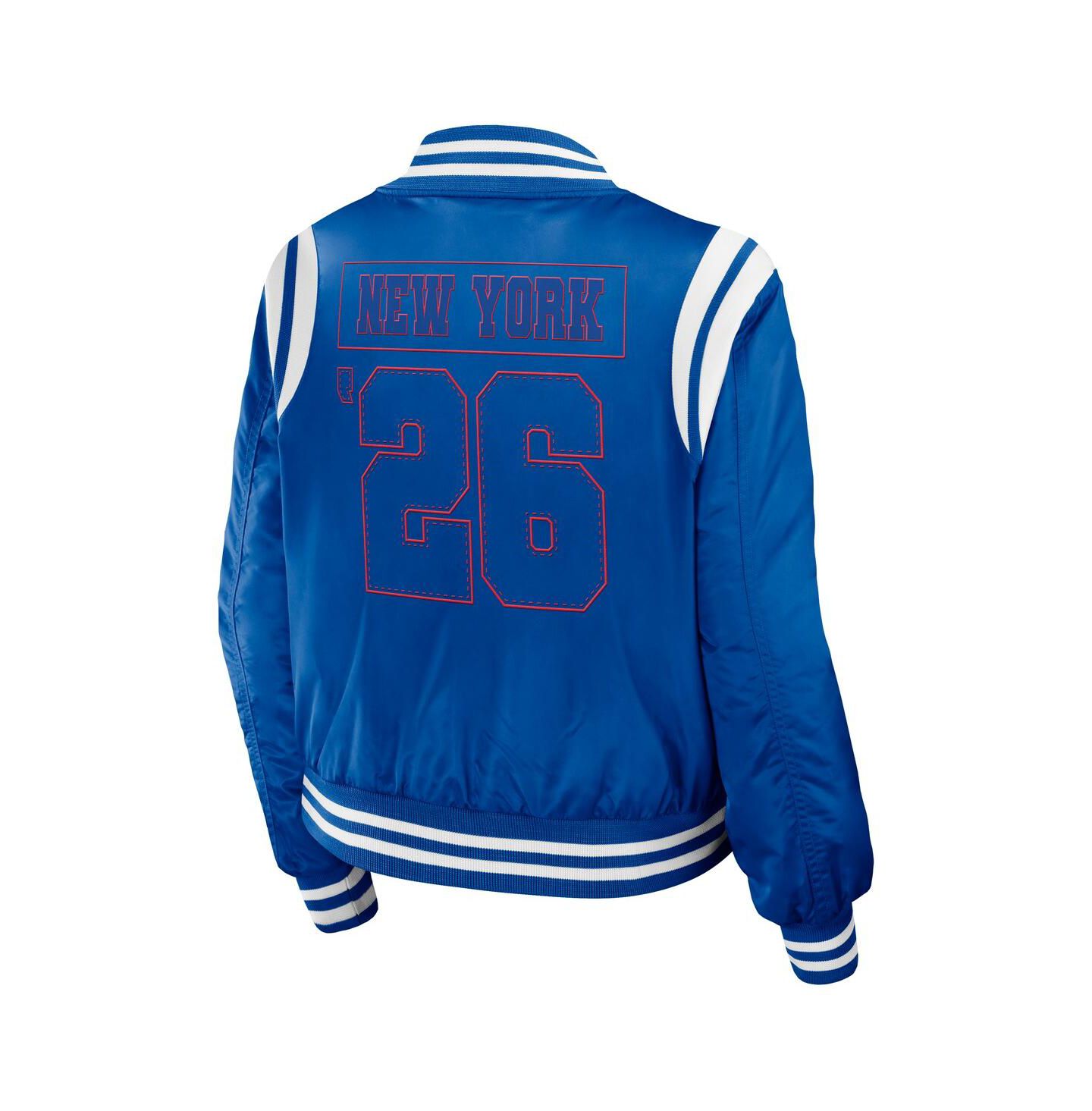 Женская куртка WEAR by Erin Andrews Blue New York Rangers Baller Full-Zip Bomber — фото 2