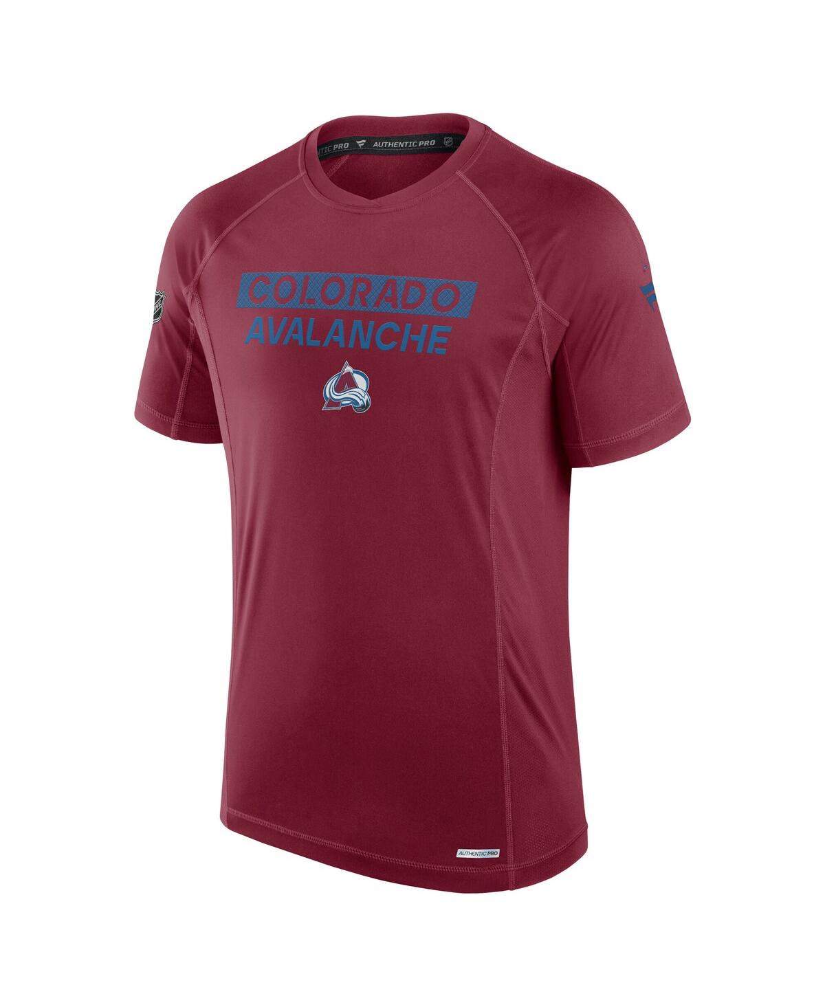 Fanatics Men'sColorado Avalanche Authentic Pro Rink Tech T-Shirt - Burgundy