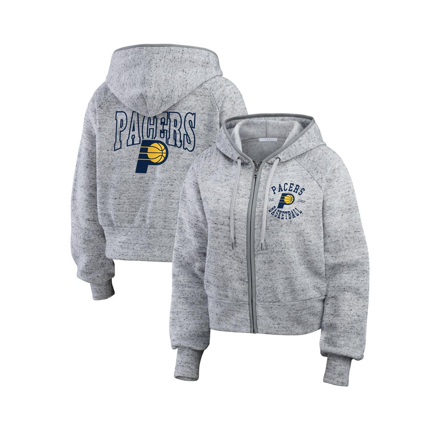 Women's Heather Gray Indiana Pacers Speckled Radiator Full-Zip Hoodie