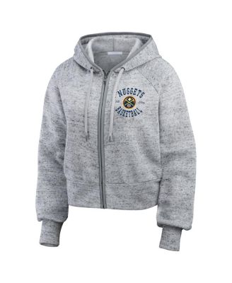 Women's Heather Gray Denver Nuggets Speckled Radiator Full-Zip Hoodie