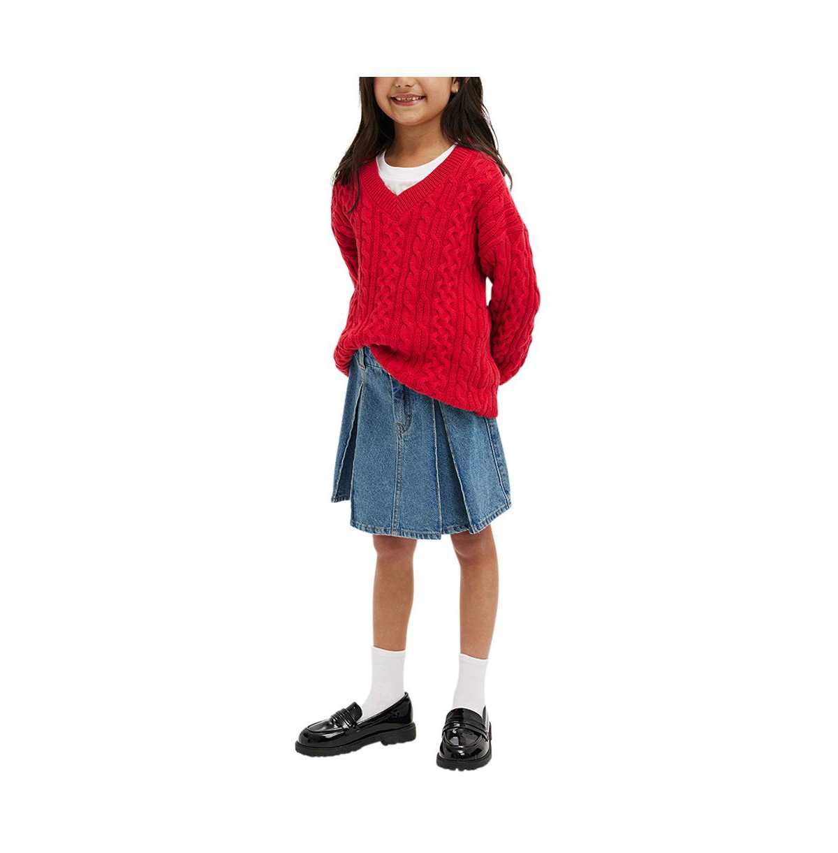Cotton On Girls Little/Big Ashlee Knit Jumper -cable knit