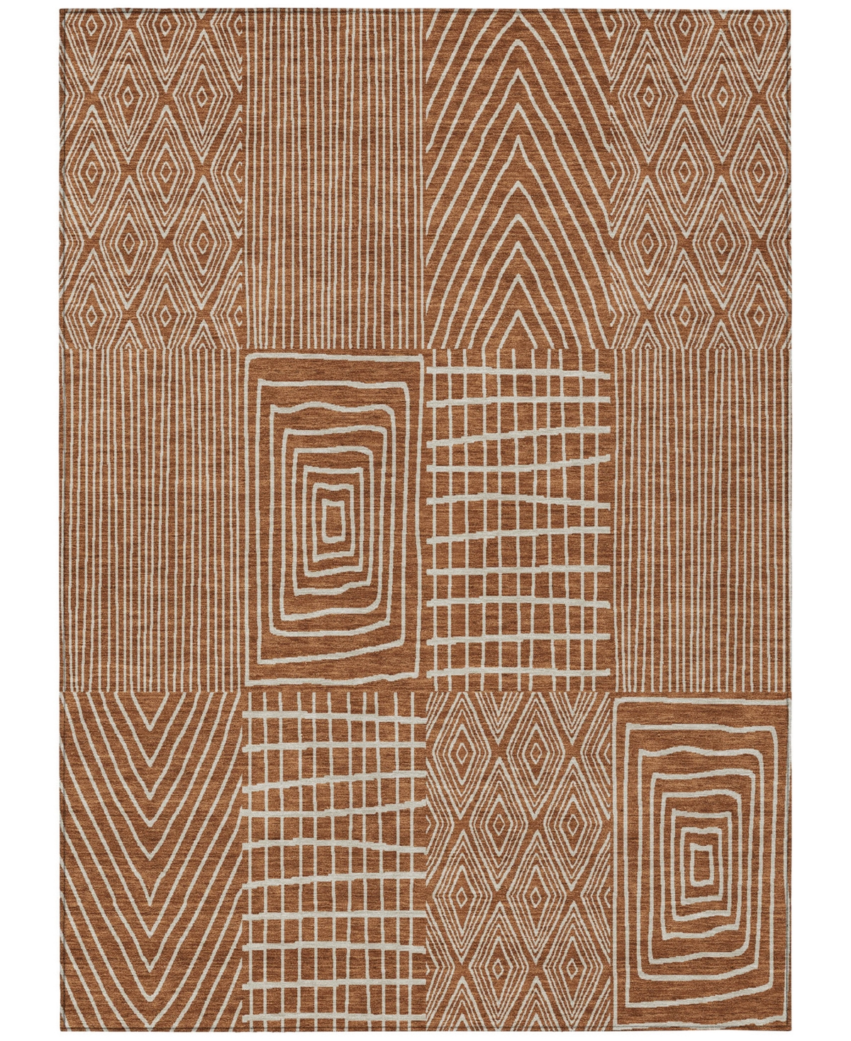 Addison Chantille Machine Washable Acn990 8'x10' Area Rug In Paprika
