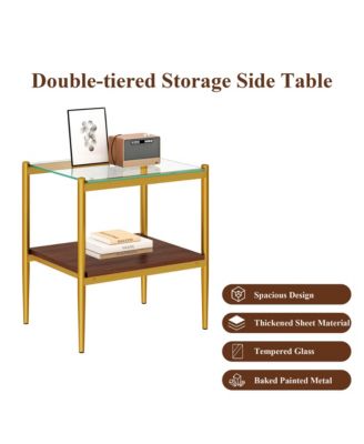 Coffee Table Set of 3, Tempered Glass Modern Tables