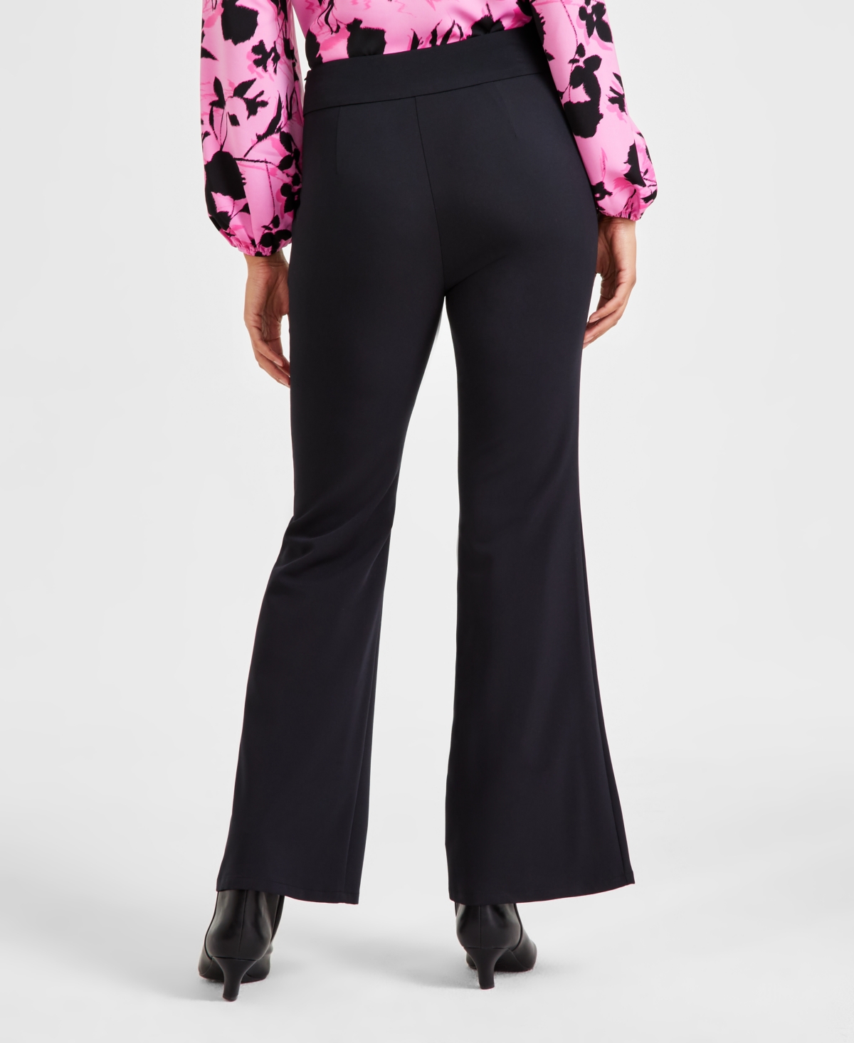 Shop Inc International Concepts Women's High-rise Wide-slit Flare-leg, Exclusively At Macy's In Deep Black