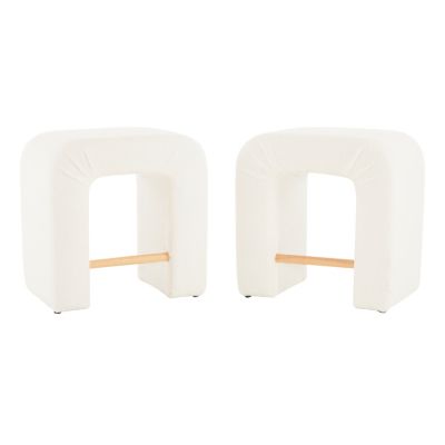 24'' Boucle stool Set of 2,Dining Chairs for Home Kitchen Island,White