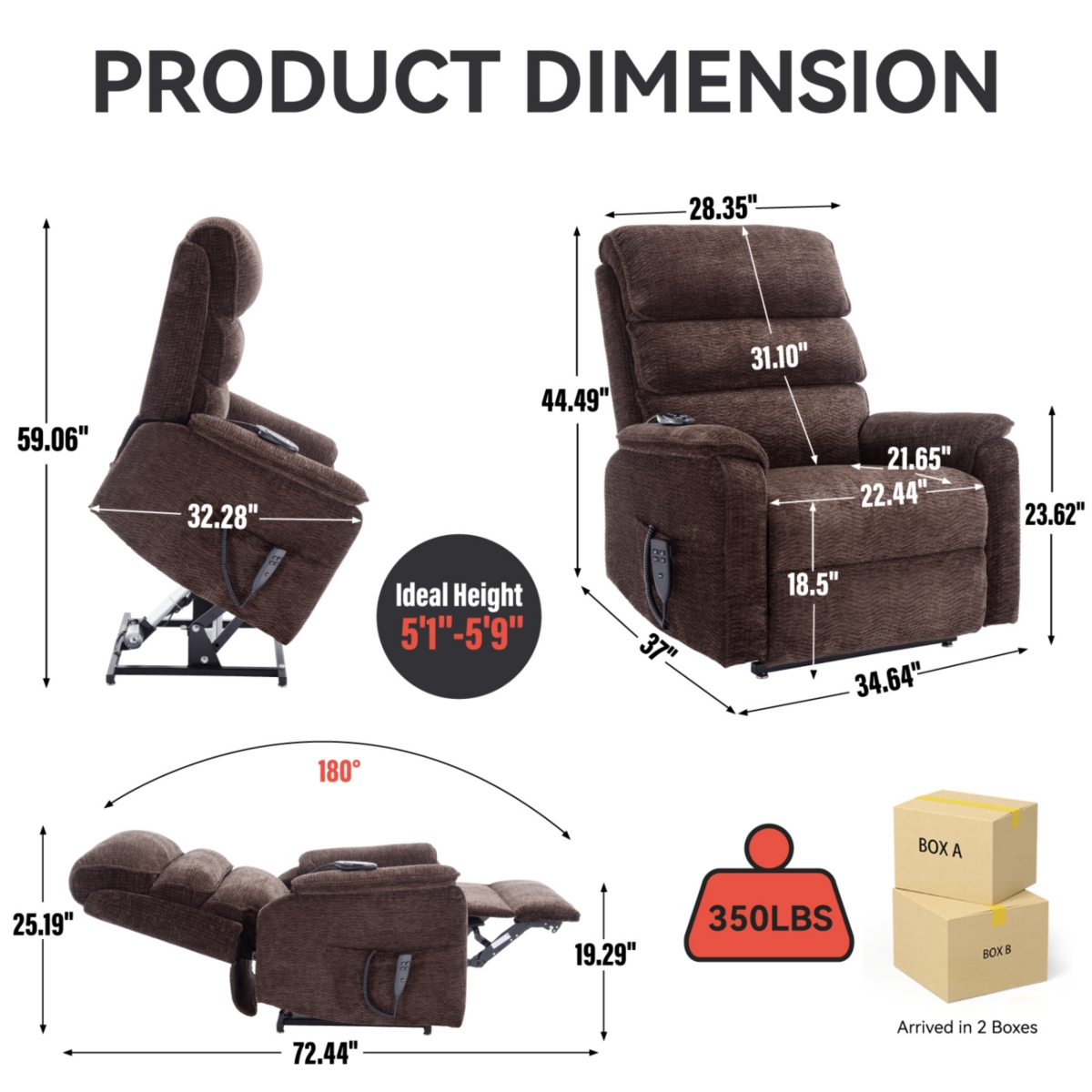 Streamdale Brown Electric Signature Massage Recliner