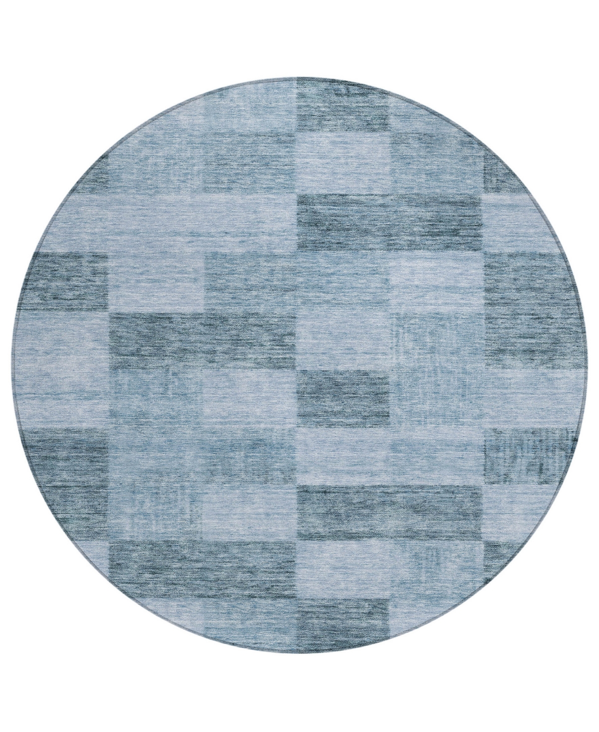 Addison Chantille Machine Washable Acn1139 8'x8' Round Area Rug In Denim