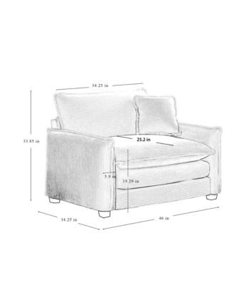 Luxurious and Sophisticated Sofa Set with Soft Cushions and Pillows, Sofa Set for Living Rooms and Clubs as well as Home Theaters, Consisting of Two Single Sofas and a 2-Seaters Sofas in Tan Corduroy