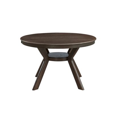 Dark Brown Mid-Century Round Dining Set (50chars)