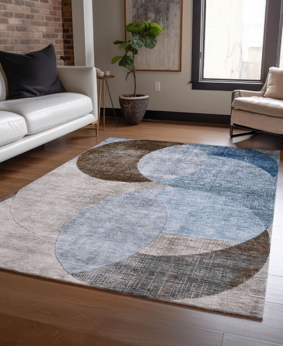 Addison Chantille Machine Washable Acn1140 10'x14' Area Rug In Denim