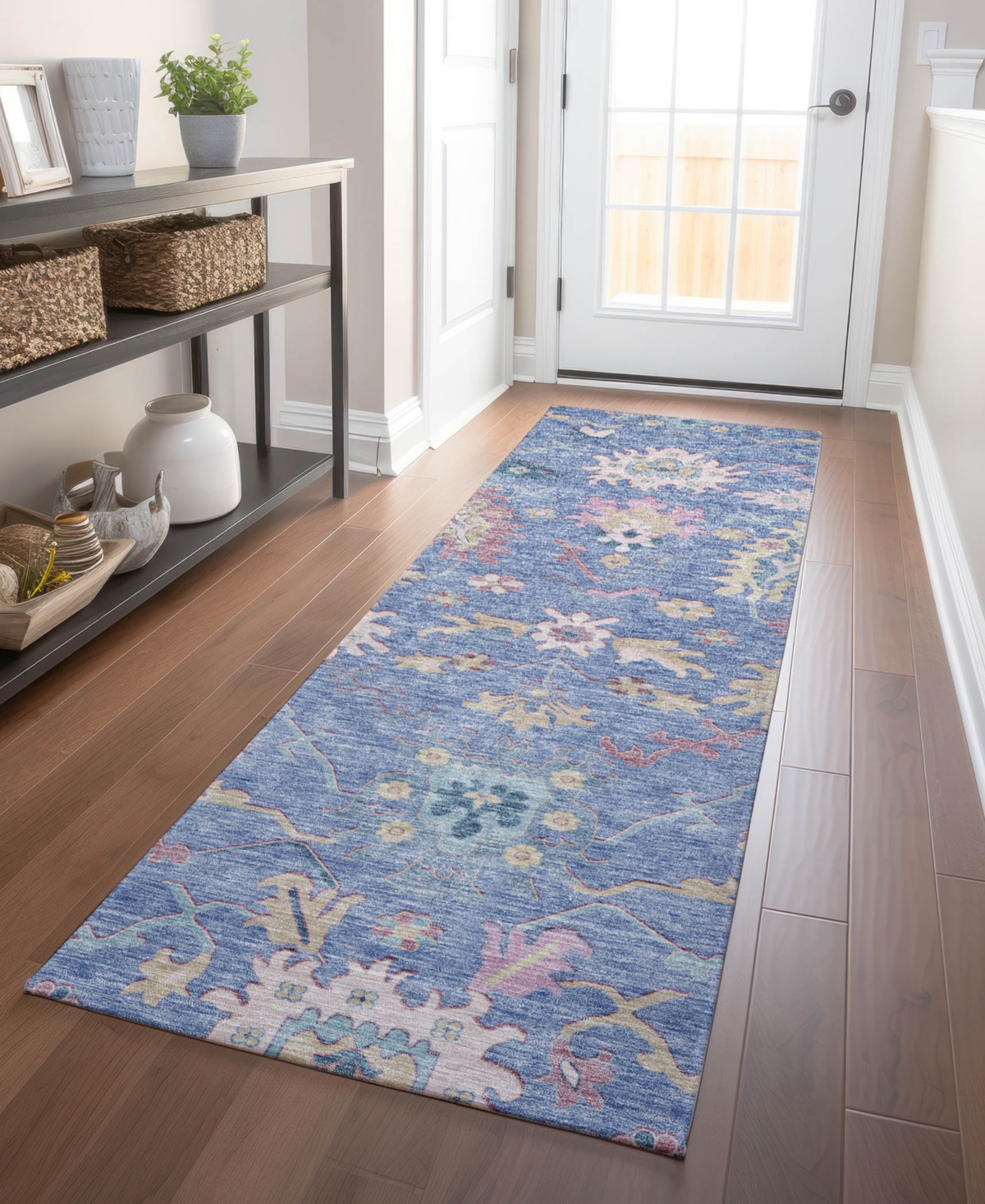 Addison Chantille Machine Washable Acn1154 2'3"x7'6" Runner Area Rug In Blue