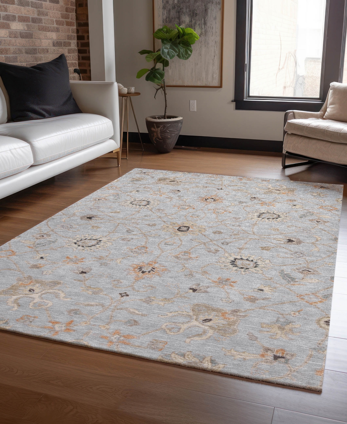 Addison Chantille Machine Washable Acn1137 3'x5' Area Rug In Gray