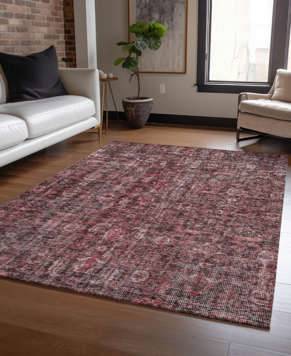 Addison Chantille Machine Washable Acn1145 8'x10' Area Rug In Pink