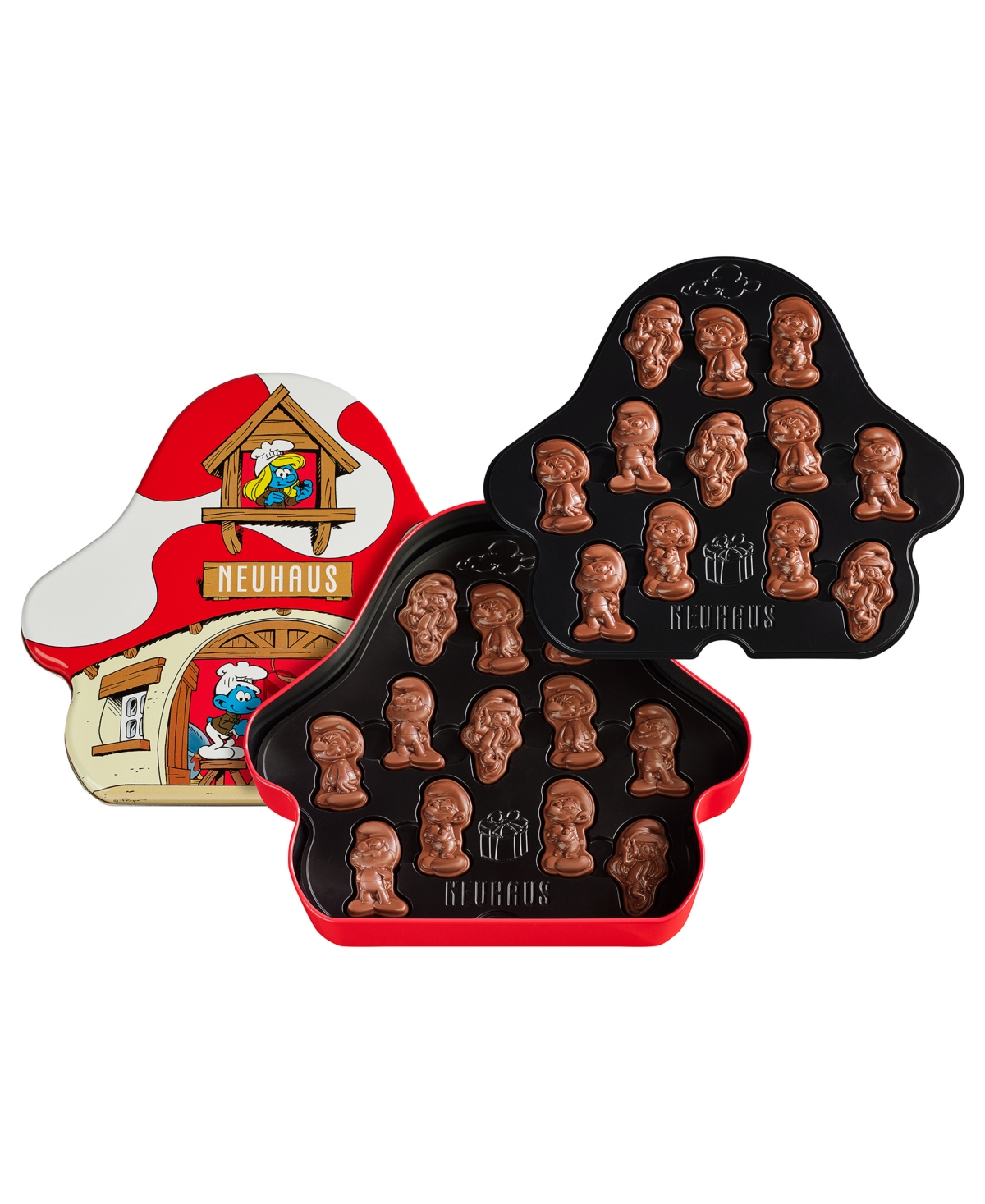 Neuhaus Chocolate Smurfs Mushroom House Tin Milk Chocolates, 24 Piece In No Color