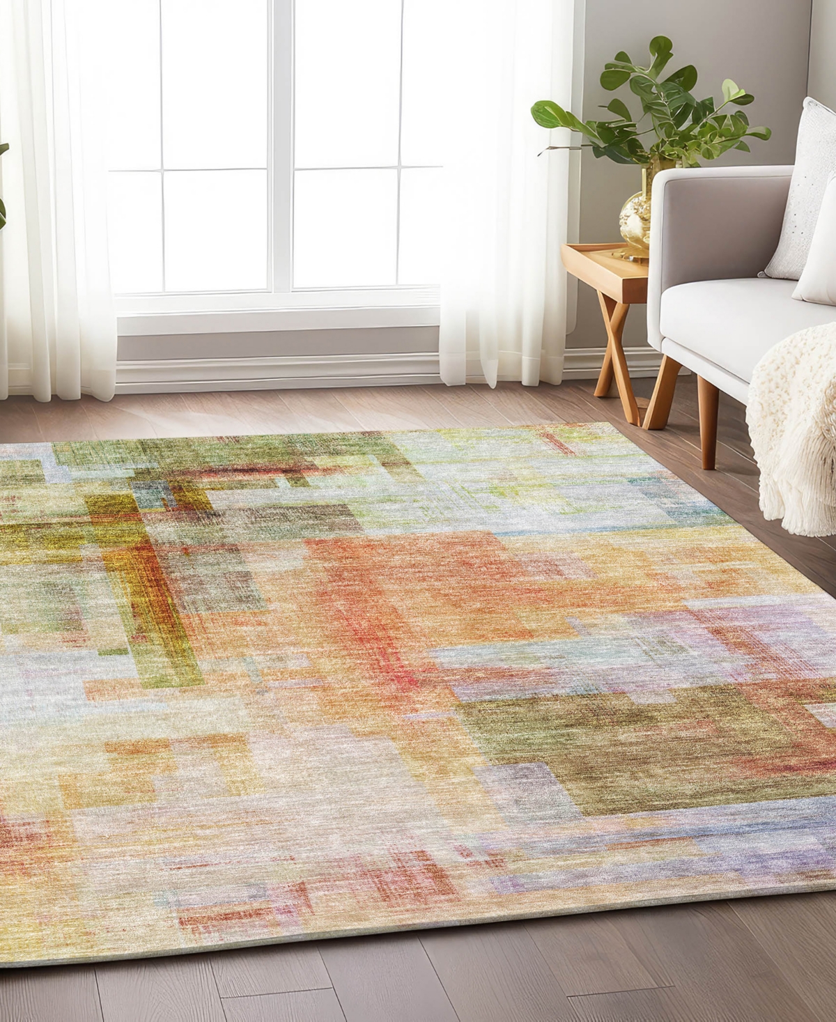 Addison Chantille Mahine Washable Acn1067 8'x10' Area Rug In Coral