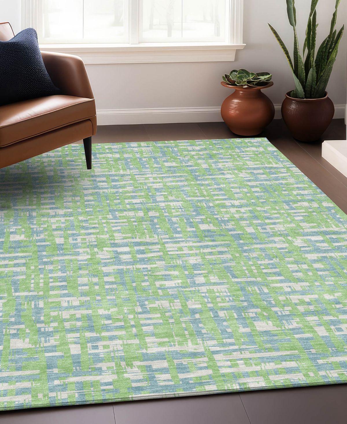 Addison Chantille Machine Washable Acn1060 9'x12' Area Rug In Mint