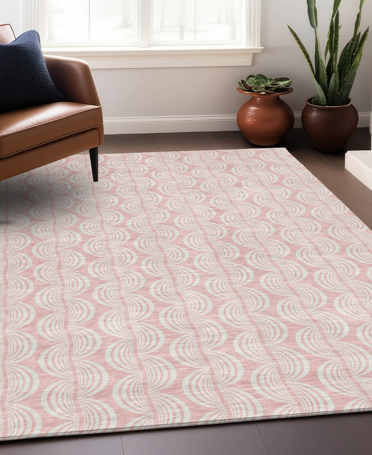 Addison Chantille Mahine Washable Acn1056 8'x10' Area Rug In Pink