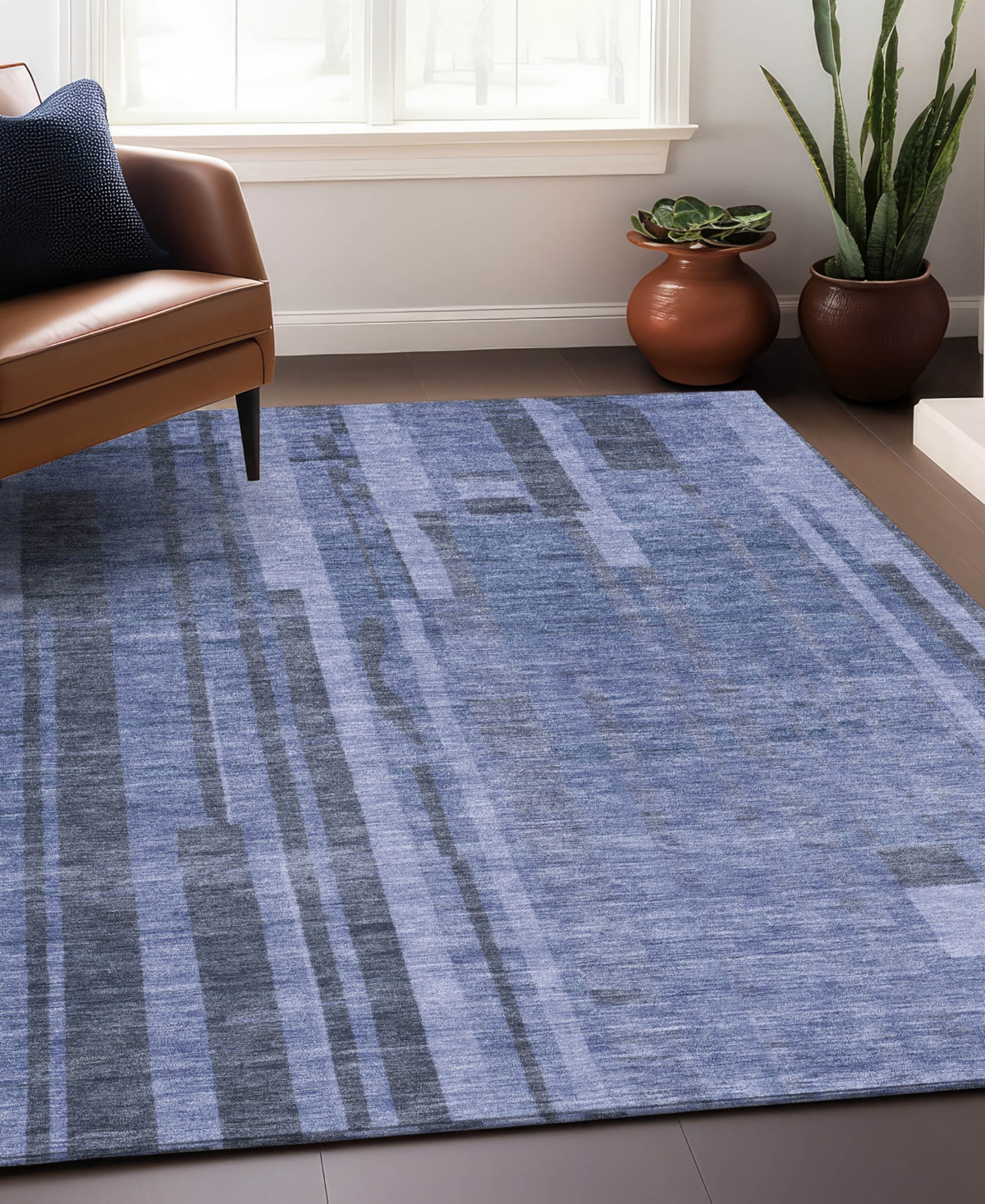 Shop Addison Chantille Machine Washable Acn1063 5'x7'6" Area Rug In Denim