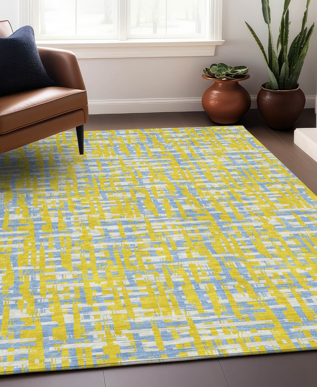 Addison Chantille Mahine Washable Acn1060 3'x5' Area Rug In Yellow
