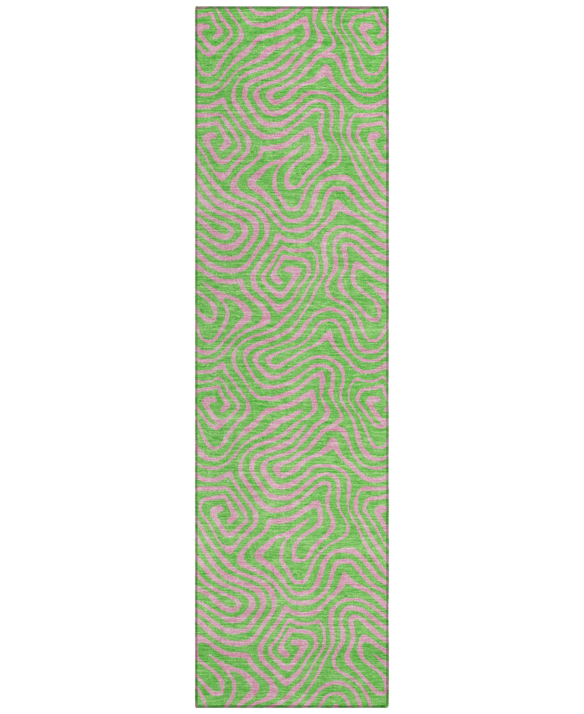 Addison Chantille Mahine Washable Acn1031 2'3"x7'6" Runner Area Rug In Lime