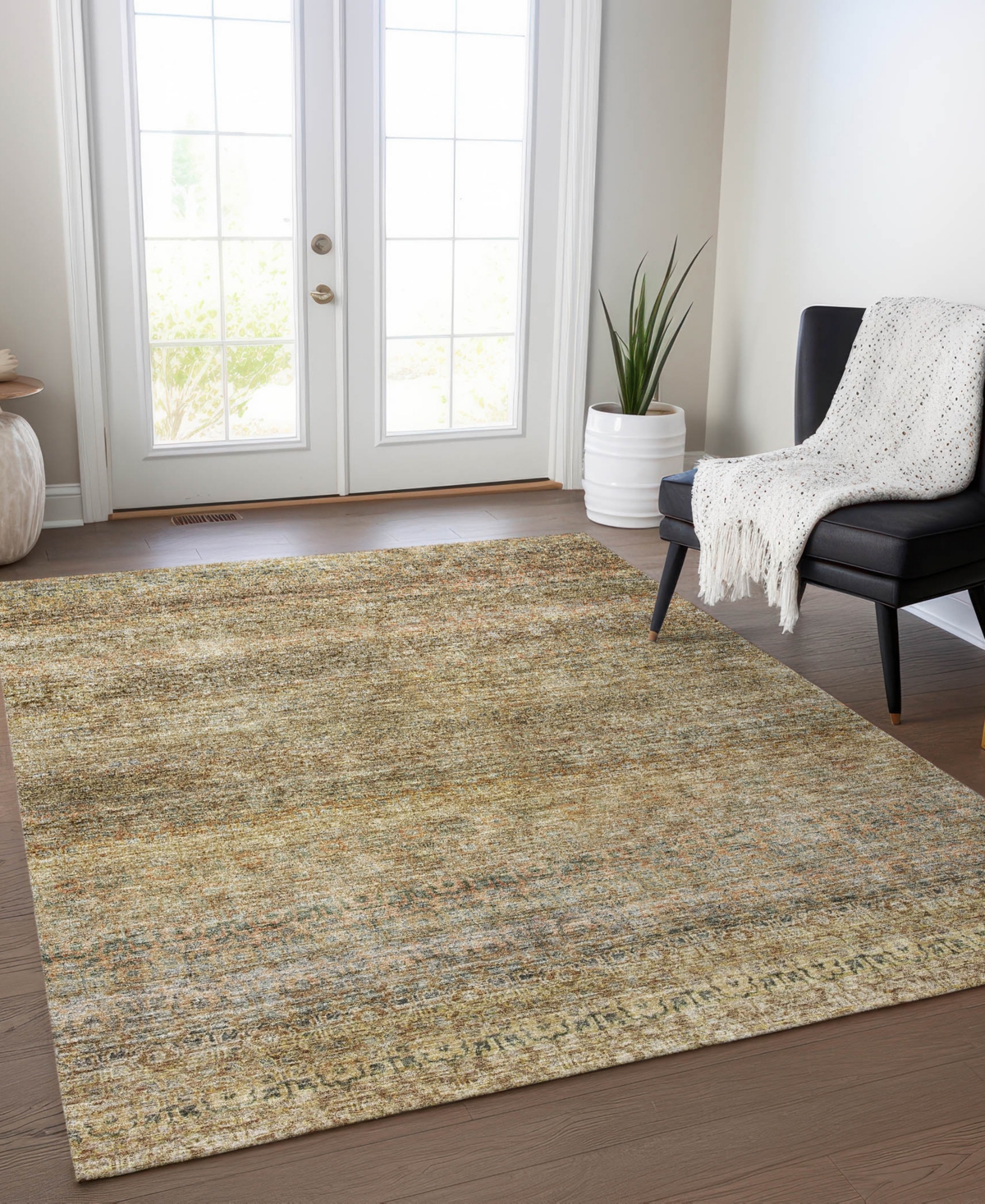 Addison Chantille Machine Washable Acn1174 5'x7'6" Area Rug In Wheat