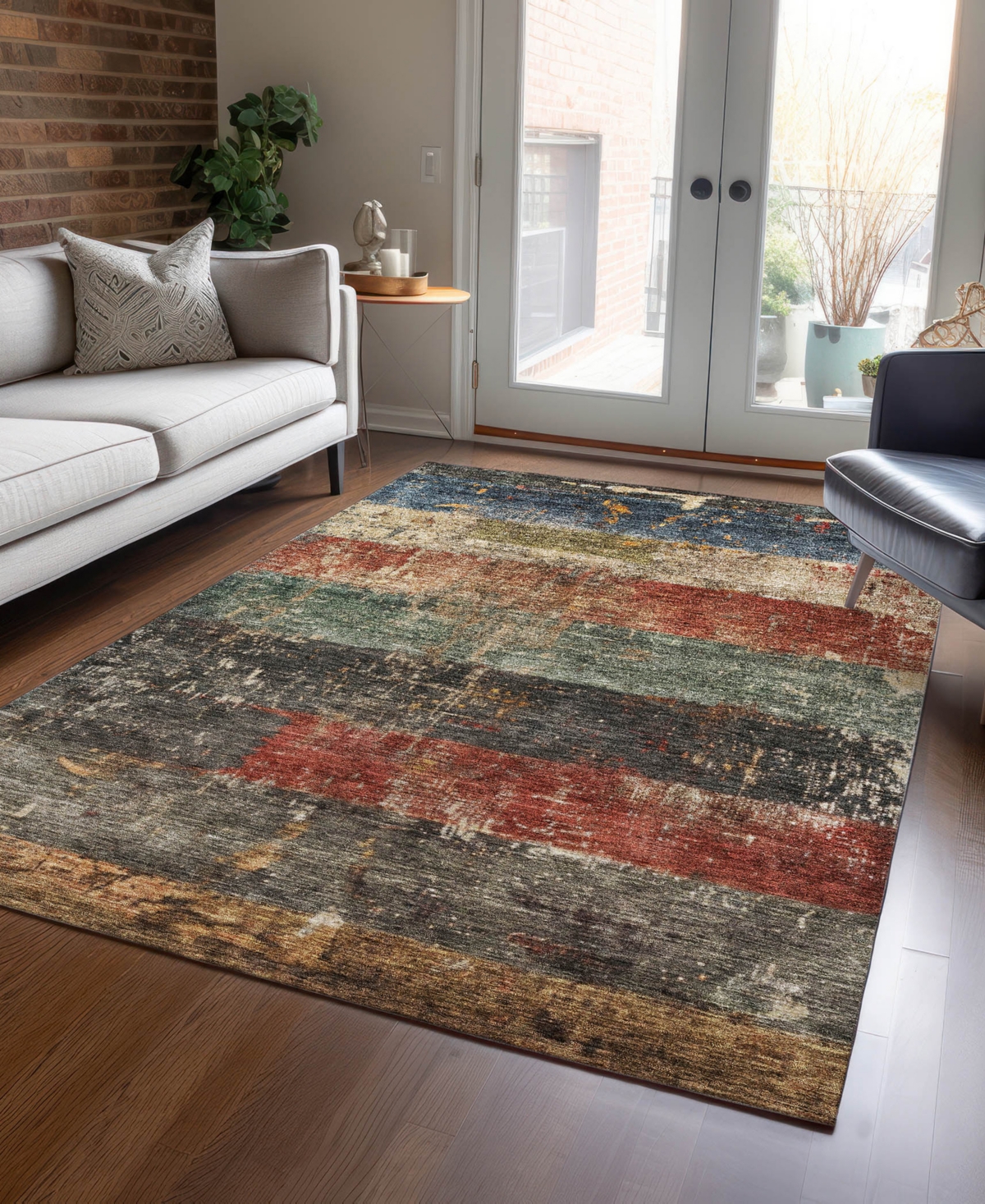 Addison Chantille Machine Washable Acn1198 5'x7'6" Area Rug In Moss