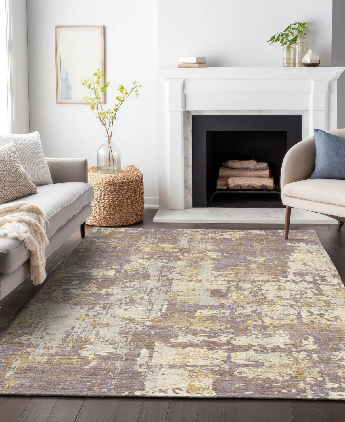 Addison Chantille Machine Washable Acn1008 9'x12' Area Rug In Lavender