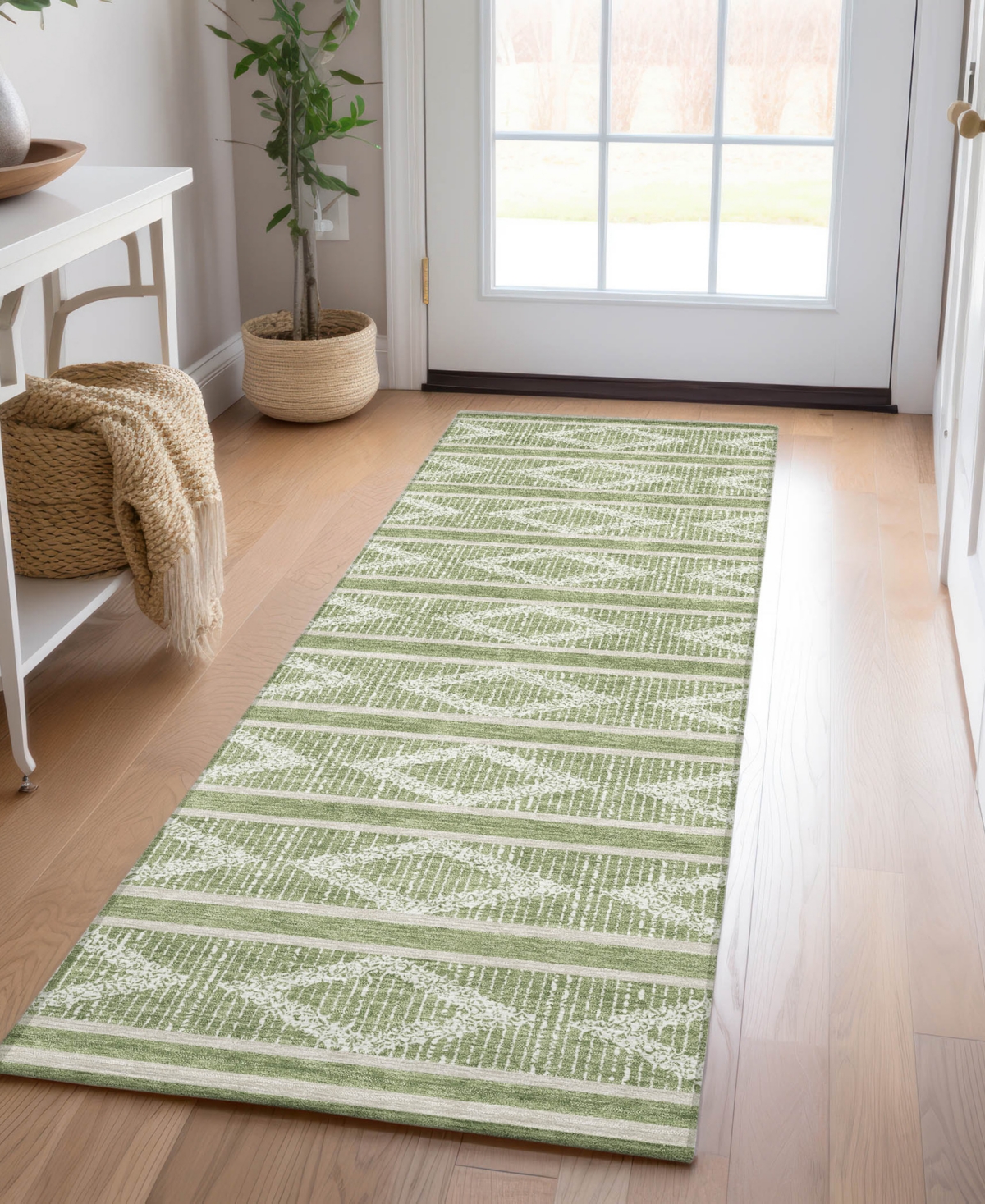 Addison Chantille Mahine Washable Acn1029 2'3"x7'6" Runner Area Rug In Green
