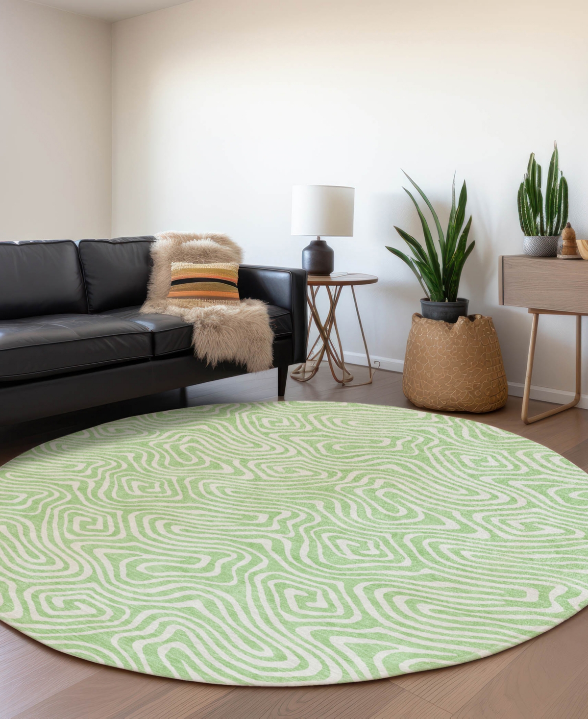 Addison Chantille Mahine Washable Acn1030 8'x8' Round Area Rug In Mint