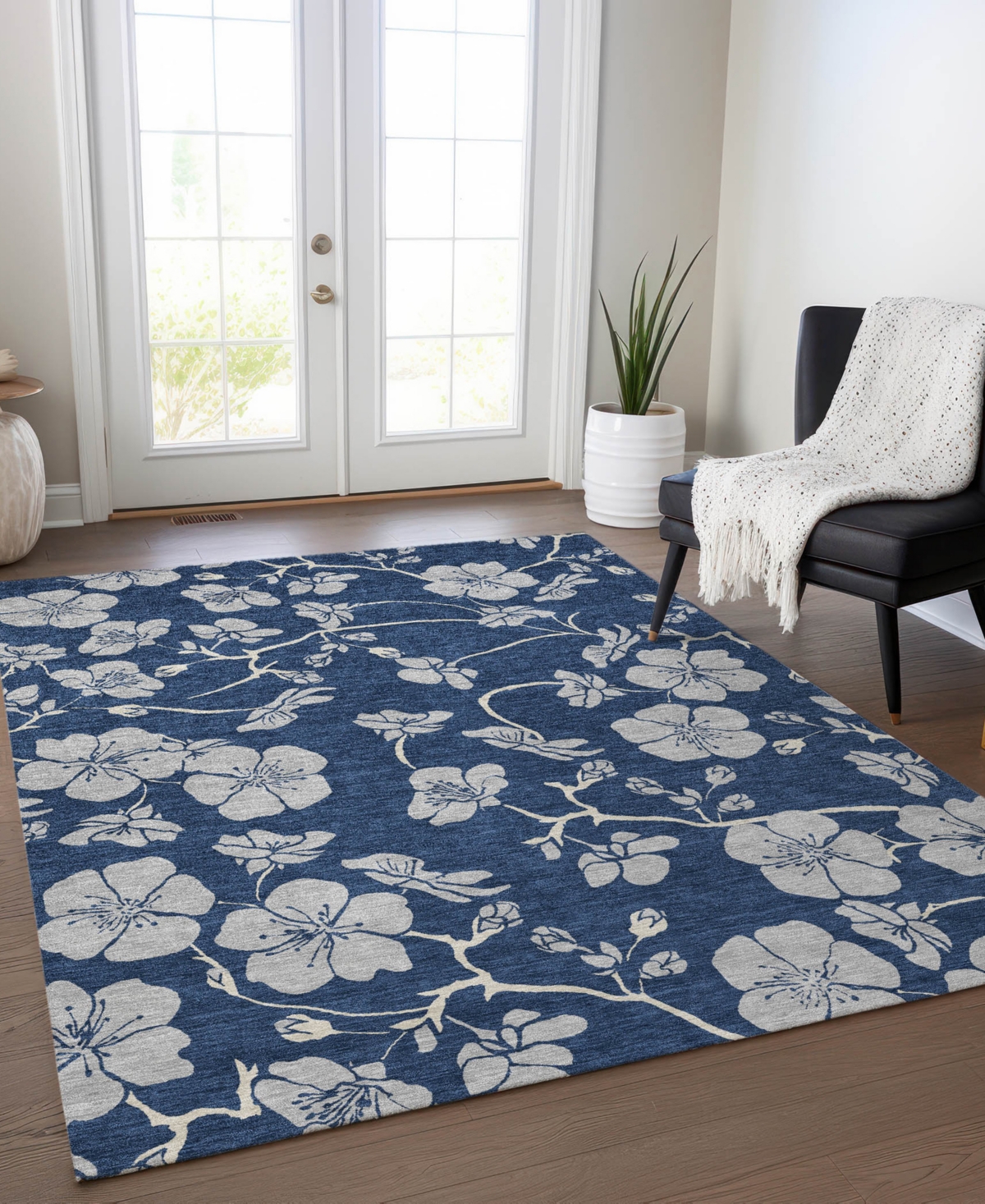 Addison Chantille Mahine Washable Acn1034 5'x7'6" Area Rug In Navy