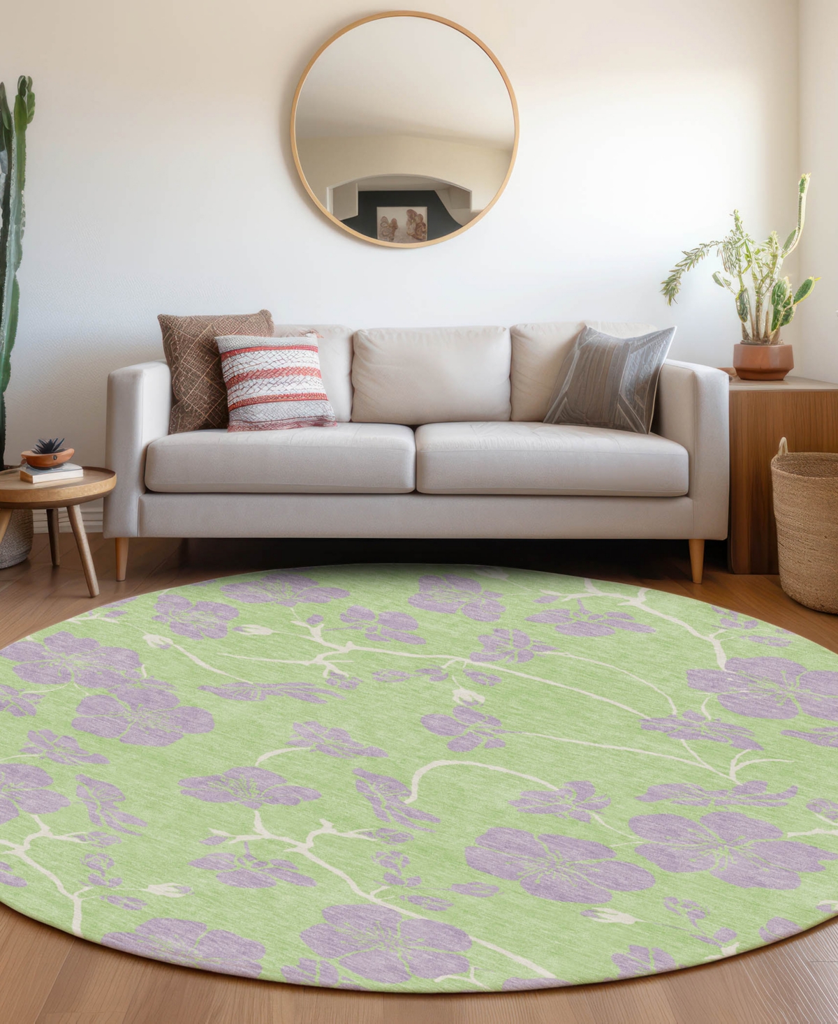 Addison Chantille Mahine Washable Acn1034 8'x8' Round Area Rug In Mint