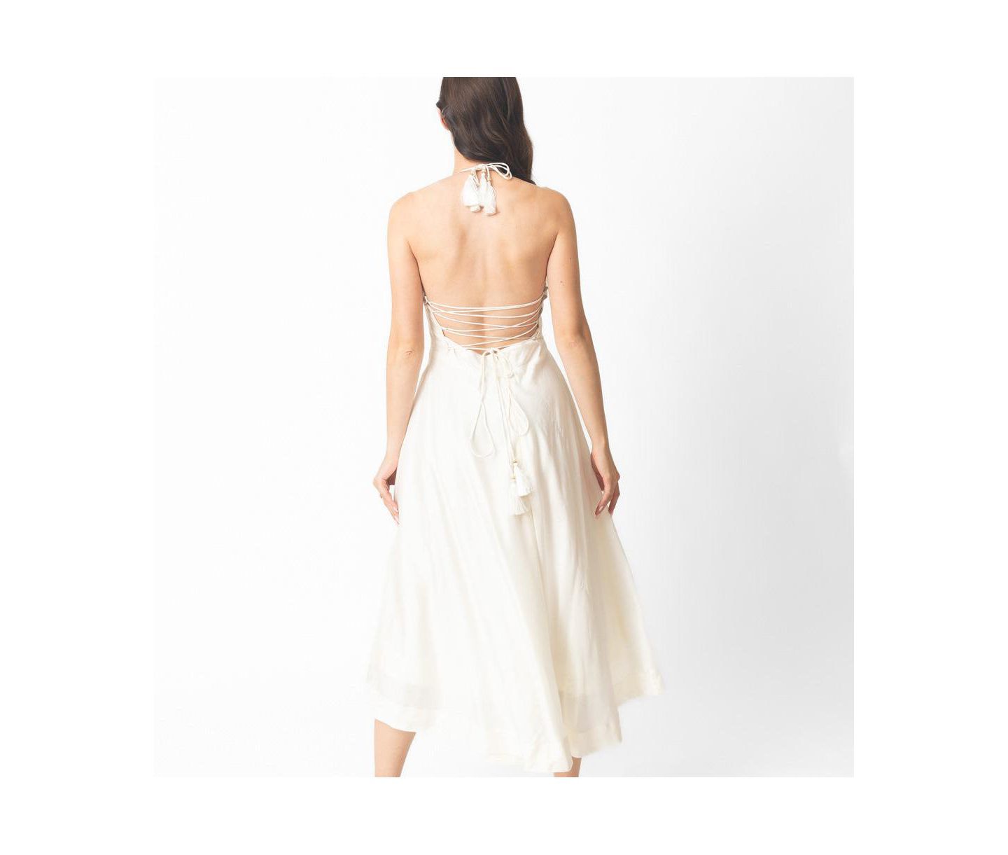 Женское платье RAAS Fit and Flare Midi with Hand emboidered torso, цвет: Тёмно-синий — фото 2
