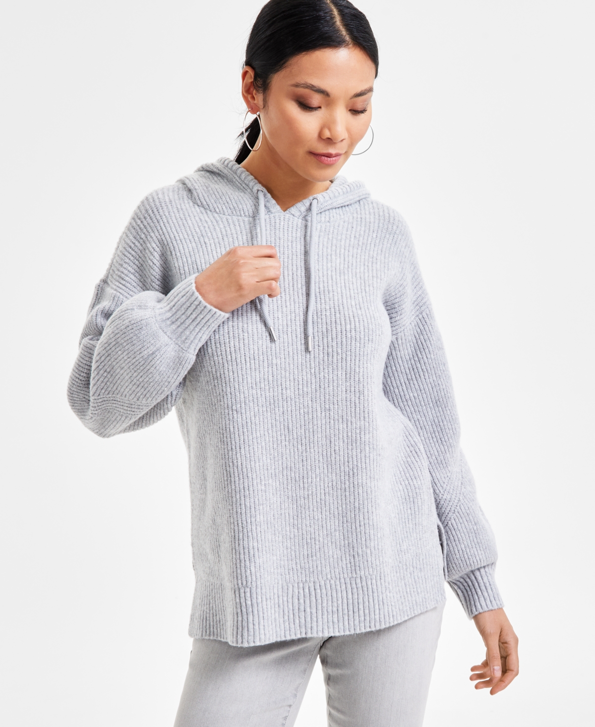 Women's Blouson-Sleeve Hoodie, Exclusively at Macy's - Heather Belle
