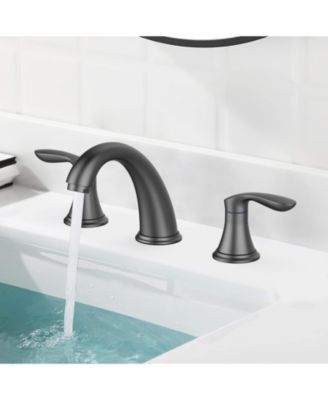 Bathroom Sink Faucet, Faucet for Bathroom Sink, Widespread Matte Black Bathroom Faucet 3 Hole