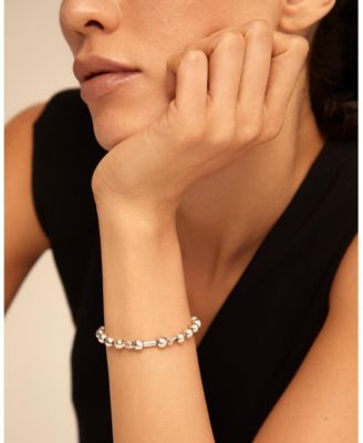 Sterling Silver and 18k Gold Multiple Beads Bracelet