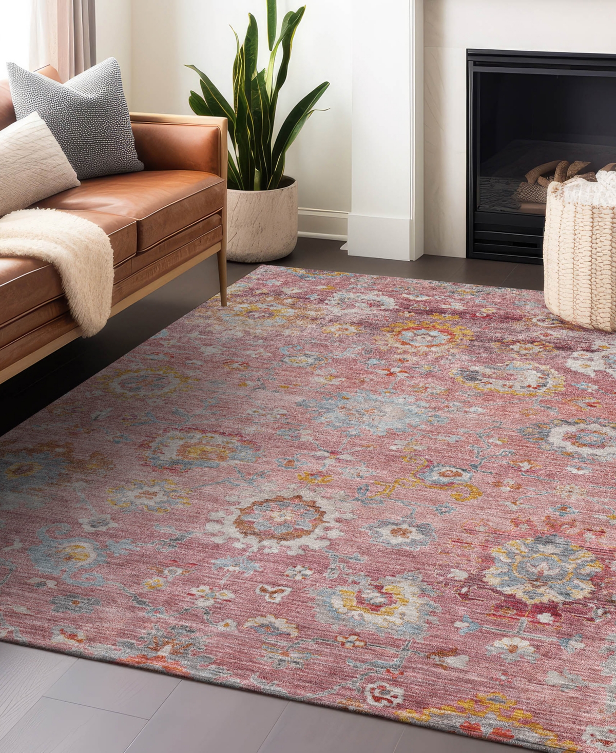 Addison Chantille Machine Washable Acn1107 2'6''x3'10'' Area Rug In Pink